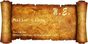 Maller Elina névjegykártya